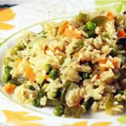 Side dish of rice with vegetables